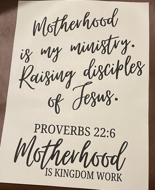 Motherhood is My Ministry (1021) - Prayerfully Made Tees